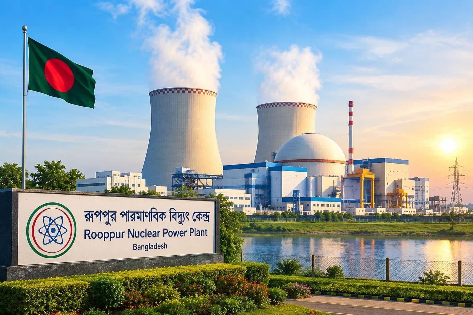 পাবনার ঈশ্বরদীতে রূপপুর পারমাণবিক বিদ্যুৎ কেন্দ্রের প্রতীকী চিত্র ।